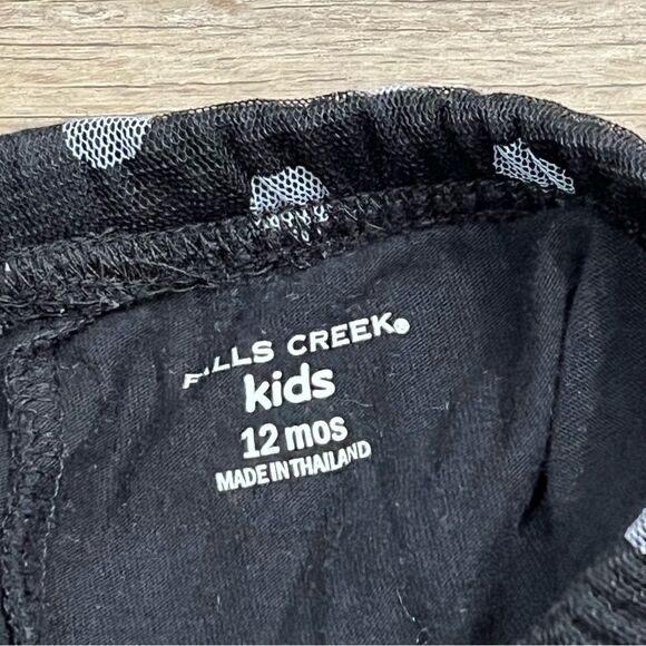 Falls Creek Kids Baby Girl Black with White Polka Dots Skort Size 12M - Picture 4 of 4